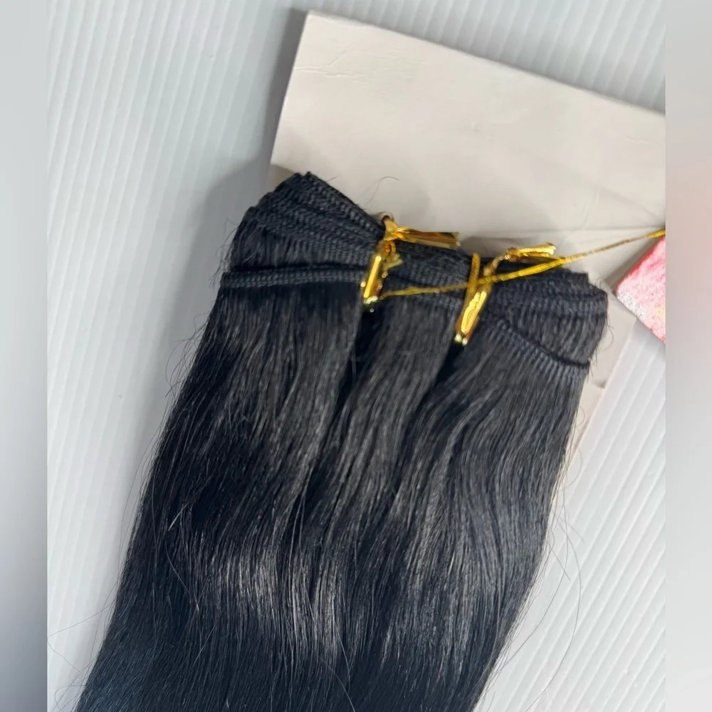 100% HUMAN HAIR | Black Weave Straight hair Extensions